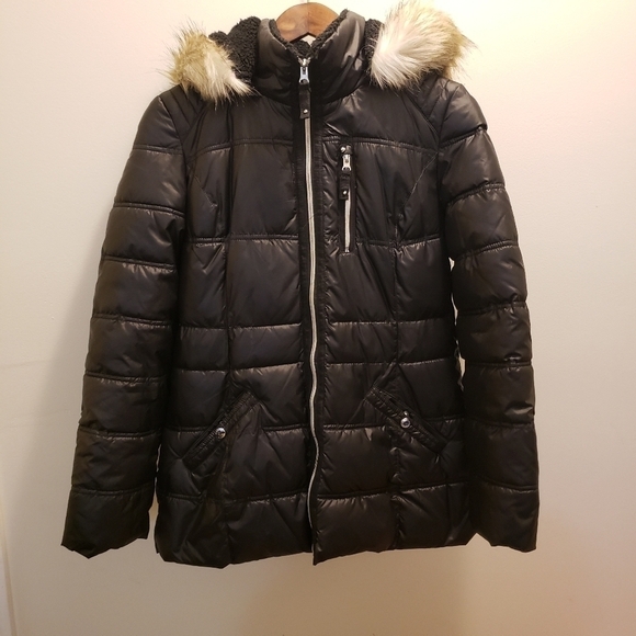 Laundry by Design Jackets & Blazers - Laundry by Design Black Puffer Jacket Faux Fur Size Small